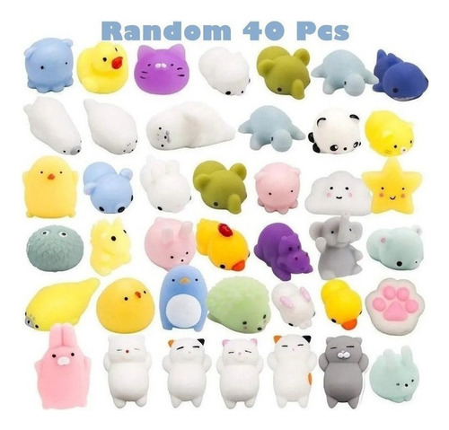 Yu 50pcs Mini Mochi Squishy Squeeze Toy Fidget Toy Kit A