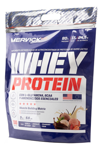 Mervick Whey Protein Strawberry Cream X 3 Kg