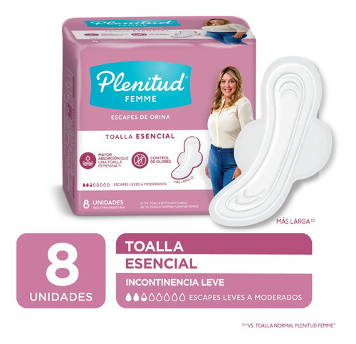 Plenitud Femme Toalla Esencial 8 Unidades