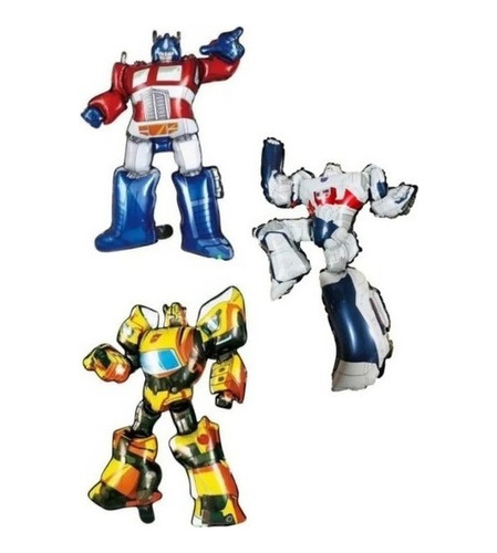 Pack 3 Globos De Transformers Metalizado 60cm