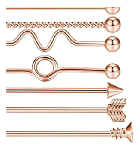 Imagem 11 de 12 de 32pcs Bola Piercing Industrial Barra Orelha Barra Brinco 14g