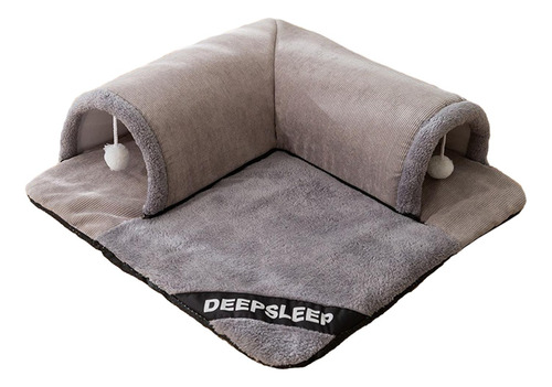 Cama Túnel Para Gatos Cálida Para Invierno, Cabaña S Gris