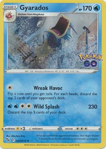 Gyarados 022/078 Holo Raro Pokemon Tcg