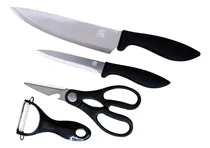 Comprar Set De Cuchillos 4 Piezas: 2 Cuchillos + Tijeras + Pelador
