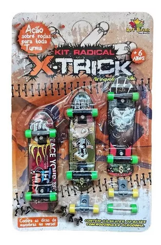 Skate Dedo Iantil 3 Und X-trick Presente Fingerboard +