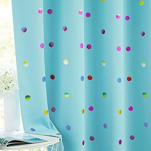 Cortinas Opacas Azules Para Sala De Estar, 84 Pulgadas, Colo