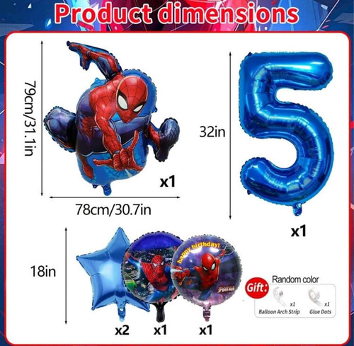 Globos Cumpleaños Spiderman + Bomba Para Inflar 3