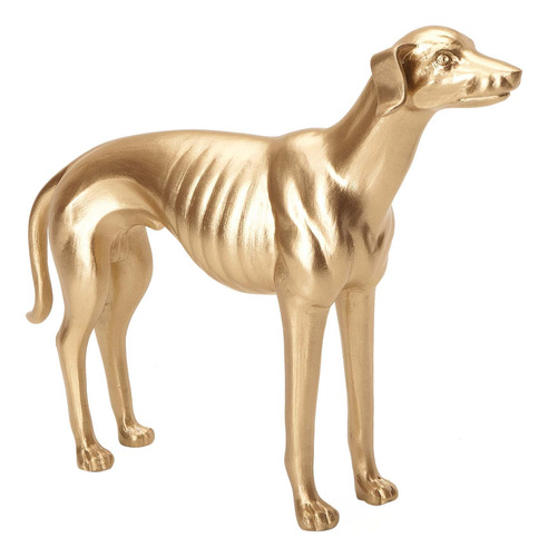 Escultura Cachorro Em Poliresina Dourado 20 Cm Mart 13896