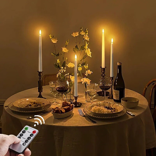 Velas Led Para Decoración De Fiesta De Navidad, 10 Unidades