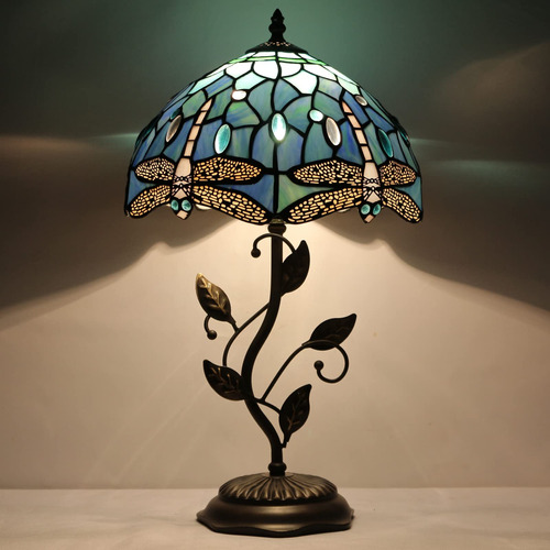 Tiffany - Lmpara De Mesa De Liblula De Vidrio Teido, Luz De