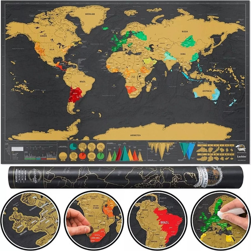 Mapa Mundi/raspable Mapa Del Mundo Para Raspar Viajeros