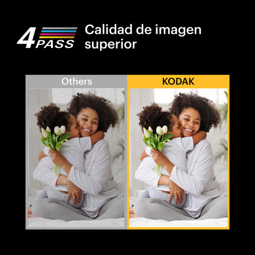 Kodak Mini Shot 3 Retro 4pass 2-en-1 Cámara Instantánea Y Impresora De Fotos (7,6x7,6cm) + 8 Hojas, Amarillo