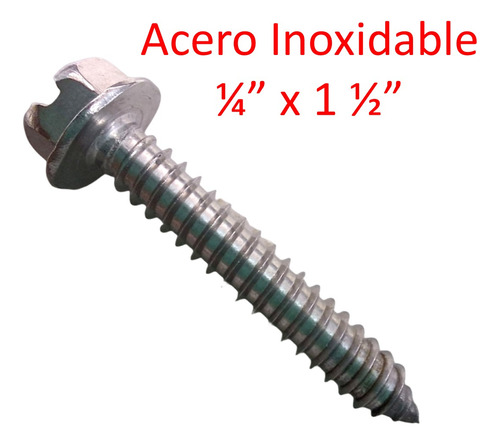 Pack 50 - Pija Cabeza Hexagonal Con Arandelas - 1/4 X 1-1/2