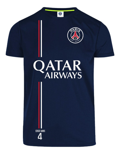 Playera Niños S. Ramos  Psg Paris Saintgermain Tela Dry Fit 