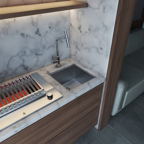 Pia Cuba De Inox Sobreposta De Aço Inoxidável P/ Lavar Cor Aço inox escovado