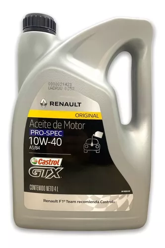 Aceite 10w40 Semisintetico Renault Pro Spec Castrol Gtx 4l