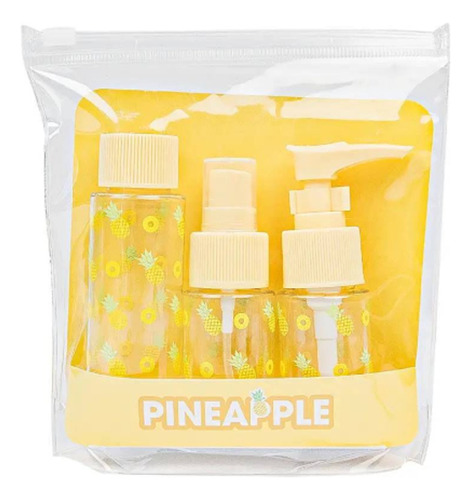 Set De Viaje Envases Para Cosmeticos 3 Piezas Piña Miniso