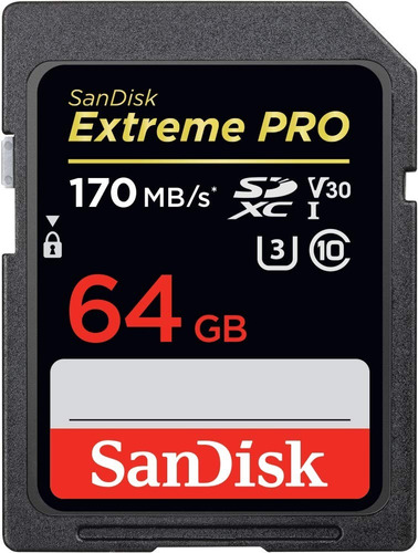 Sandisk Extreme Pro 64gb Sdxc U3, V30 4k 170mbs Envio Ya