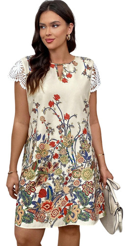 Vestido Bohemio Túnico Con Estampado Floral Tallas Grandes