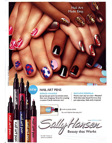 Sally Hansen Nail Art Pen Lote De 5 Diferentes Colores De Uñ