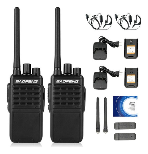 Baofeng 2 Radios Bf-v9 Walkie Talkie Uhf Con Manos Libres Color Negro