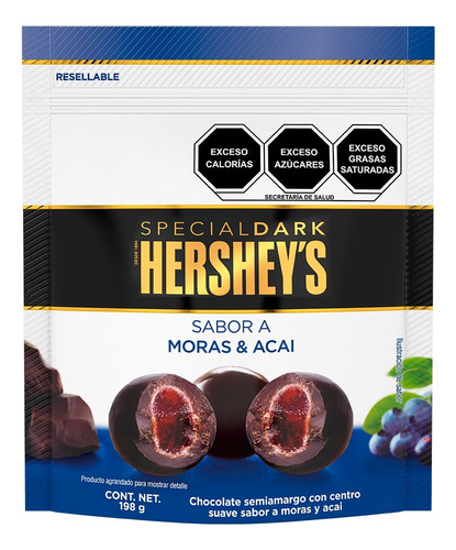 Chocolate Semiamargo Relleno Acai Moras Brookside Hersheys 1