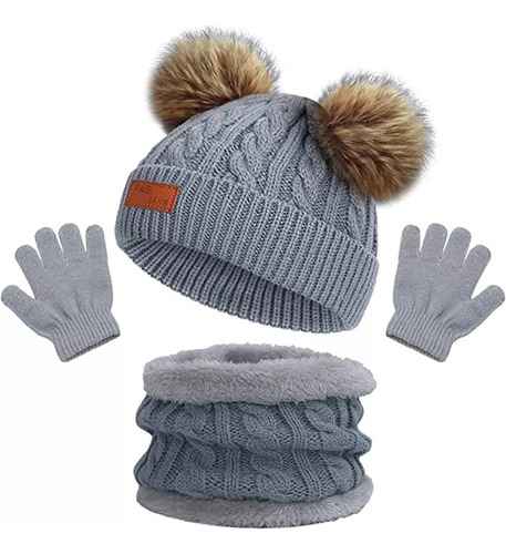 -conjunto De Gorro De Invierno Para Niños, Bufanda Y Guantes