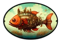 Comprar #129 - Cuadro Decorativo Vintage Pez Pescado Arte Pesca Rio