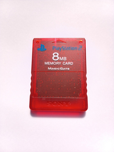 Memory Card Playstation 2 Original Trasparente Roja