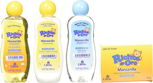 Kit De Regalo Para Bebé Ricitos De Oro Manzanilla 4 Piezas