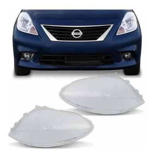 Lente Farol Nissan Versa 2011 2012 2013 2014 Par