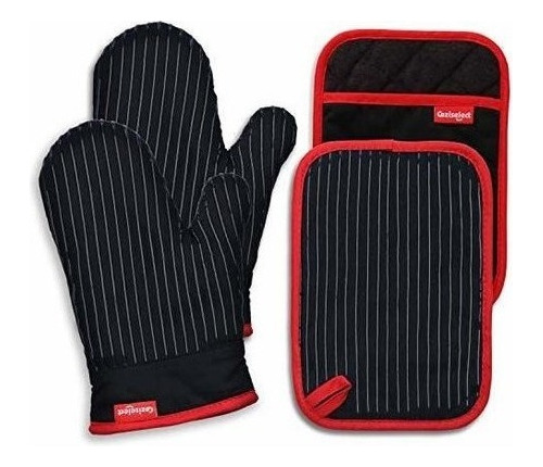 Juego De Guantes De Cocina Y Agarraderas Coziselect, Con Res