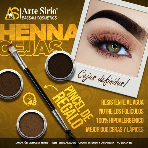 Henna Egipcia En Polvo Para Cejas 48hr Fortalece Crecimiento