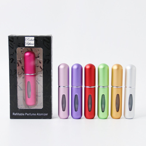 2 Mini Atomizador Para Perfume Recargable Capsula Viaje Rojo