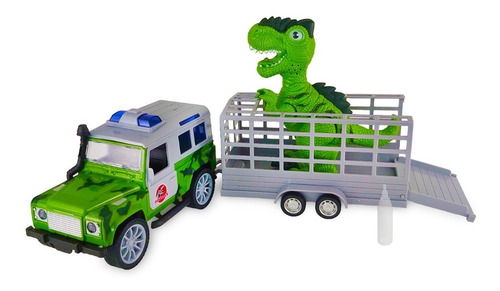 Camioneta Luz Sonido Transportadora De Dinosaurio Con Vapor Personaje Dinosaurio Verde