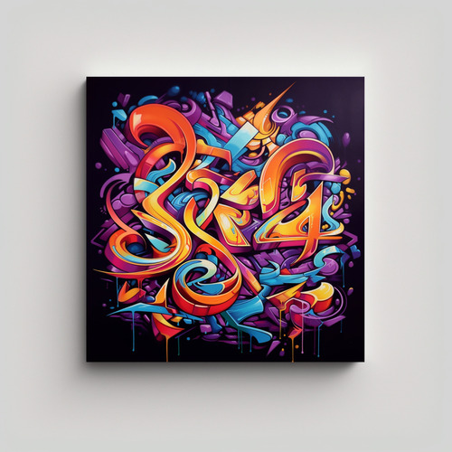 40x40cm Cuadro Moderno Estilo Salvaje Graffiti Letras Ar