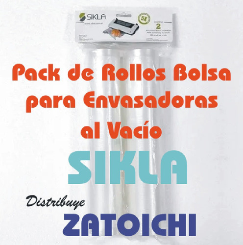 Pack Repuesto 2 Rollos De Bolsas Envasadora Al Vacío Sikla