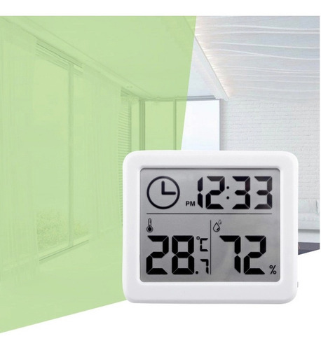 Imagen 5 de 6 de Termómetro Digital Con Sensor De Humedad O Higrómetro Reloj