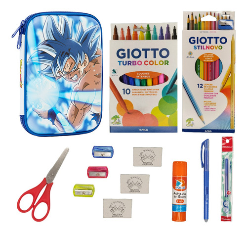 Kit Set Cartuchera Eva Dragon 2 Ball Lapiz Giotto Mooving 