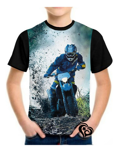 Camiseta Motocross Masculina Infantil Trilha Enduro Blusa Lm