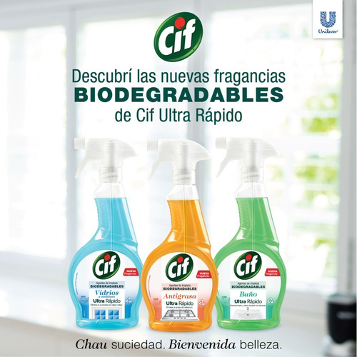 Limpiador Líquido Gatillo Cif Baño Biodegradable 500 Ml