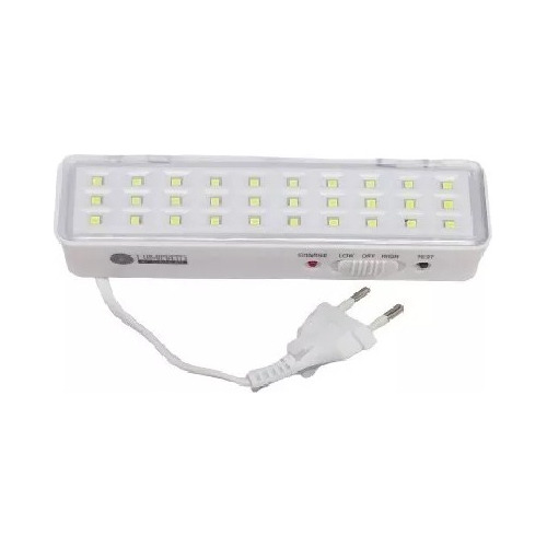 Mini Luminária Emergência 30 Leds / 90lumens- Bateria De Litio / Livre De Manutenção Periódica Ou Preventiva - Luminatti