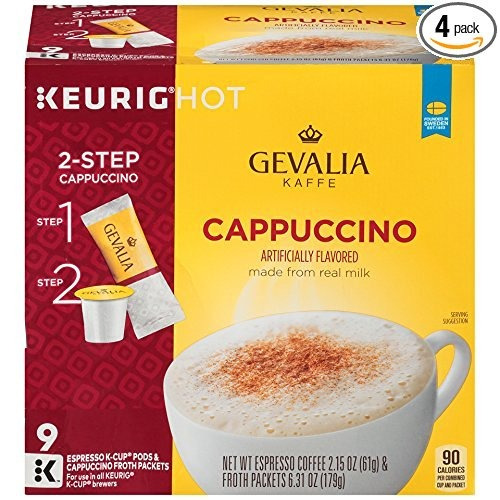 Gevalia Cappuccino K-cup Pods Y La Espuma Paquetes, 9 Count 