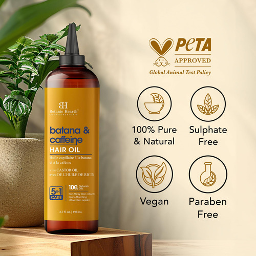 Aceite Capilar Botanic Hearth Con Batana Y Cafeína, 200 Ml,
