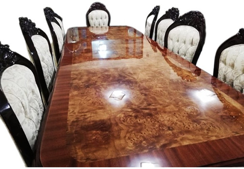 Comedor Luis Xv 10 Sillas Cedro Elegante Fino