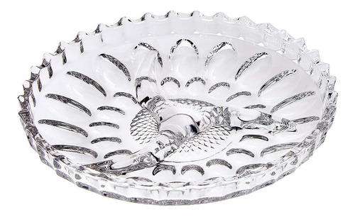 Petisqueira De Cristal Jaguar 3 Divisórias 23cm Lyor Cor Incolor