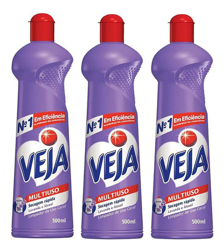 Veja Multiuso Lavanda Limpa Casa Banheiro 500ml - Kit 3un