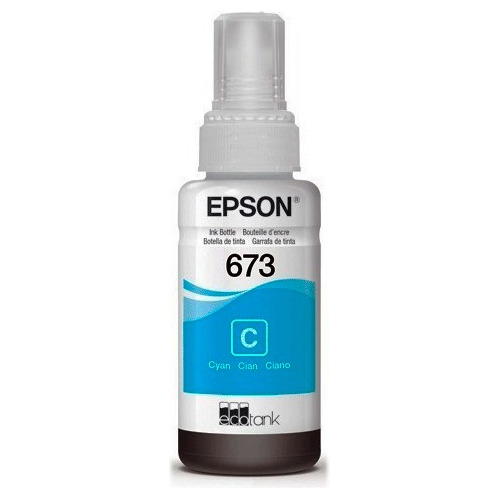 Botella Tinta Epson T673 Original Cian 70 Ml T673220