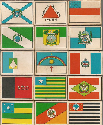 A3 Caixas De Fósforos Coleção Bandeiras Do Brasil 15 Cx