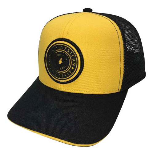 Boné Dock's Western Snapback Life Style Tela Amarelo Preto